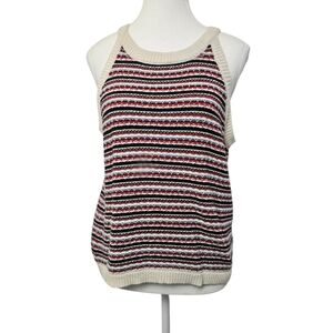 Belldini Multicolor Striped Halter Neck Knit Tank Top Size L